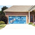 My Door Decor My Door Decor 285905XMAS-009 7 x16 ft. Christmas Silver Ornaments on Blue Holiday Door Banner Decor; Multi Color 285905XMAS-009